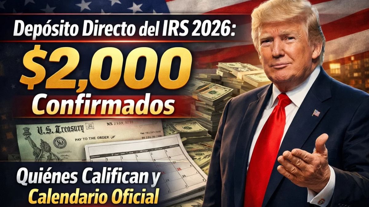 Depósito directo del IRS 2026 con pagos de $2,000 confirmados. Conoce quién califica y el calendario oficial.